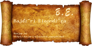 Bajári Eleonóra névjegykártya